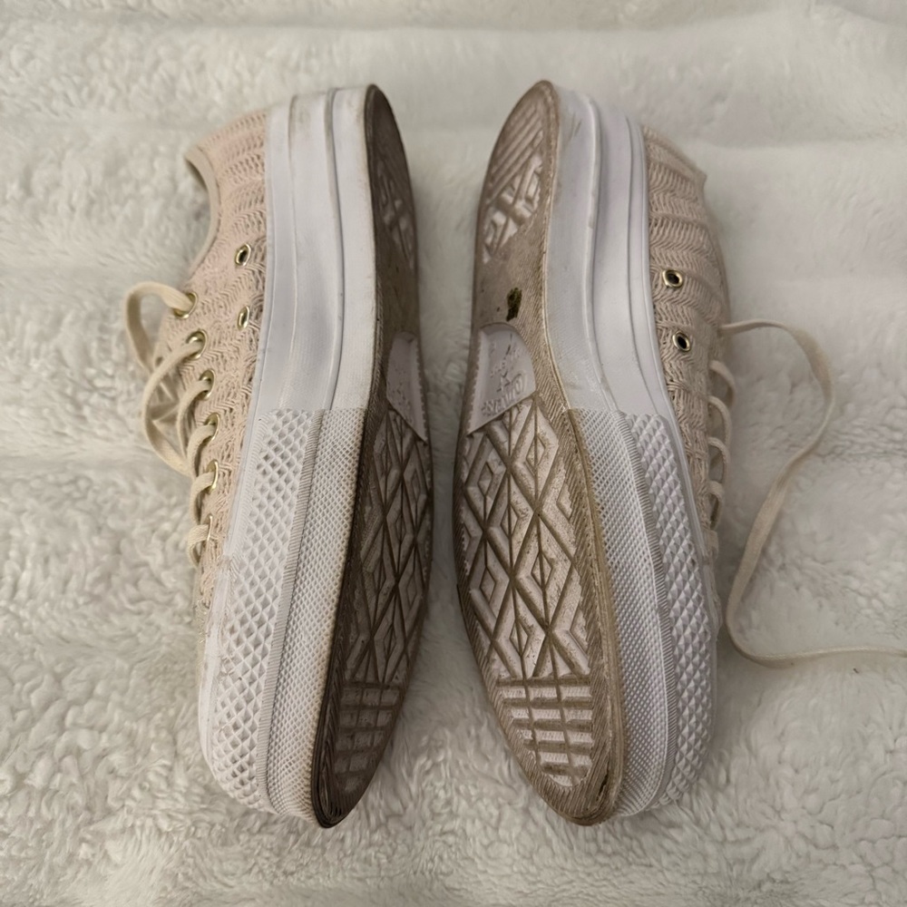 Converse Cream Lace-Up Sneakers - Picture 2 of 5